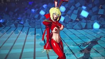 play Mmd nero conejo reverso terciopelo rojo chico malo
